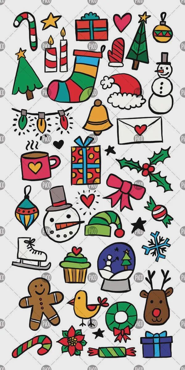 Tatouage Temporaire - Les doodles de Noël / Christmas Doodles