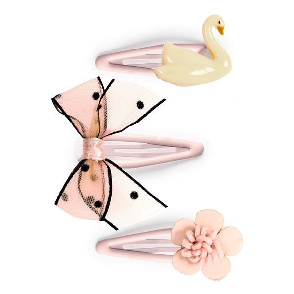 Plume / Barrettes Violette x3