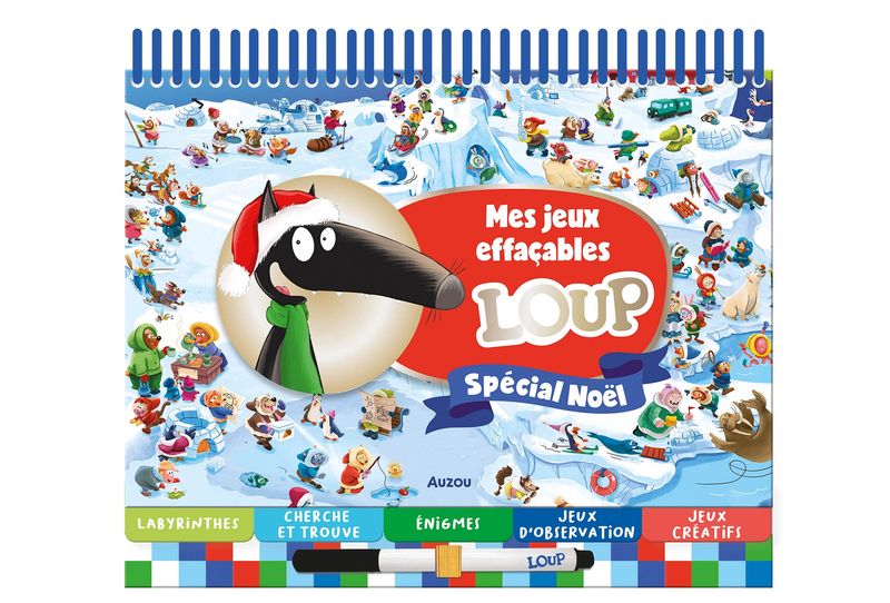 Mes jeux effaçables Loup - spécial Noël