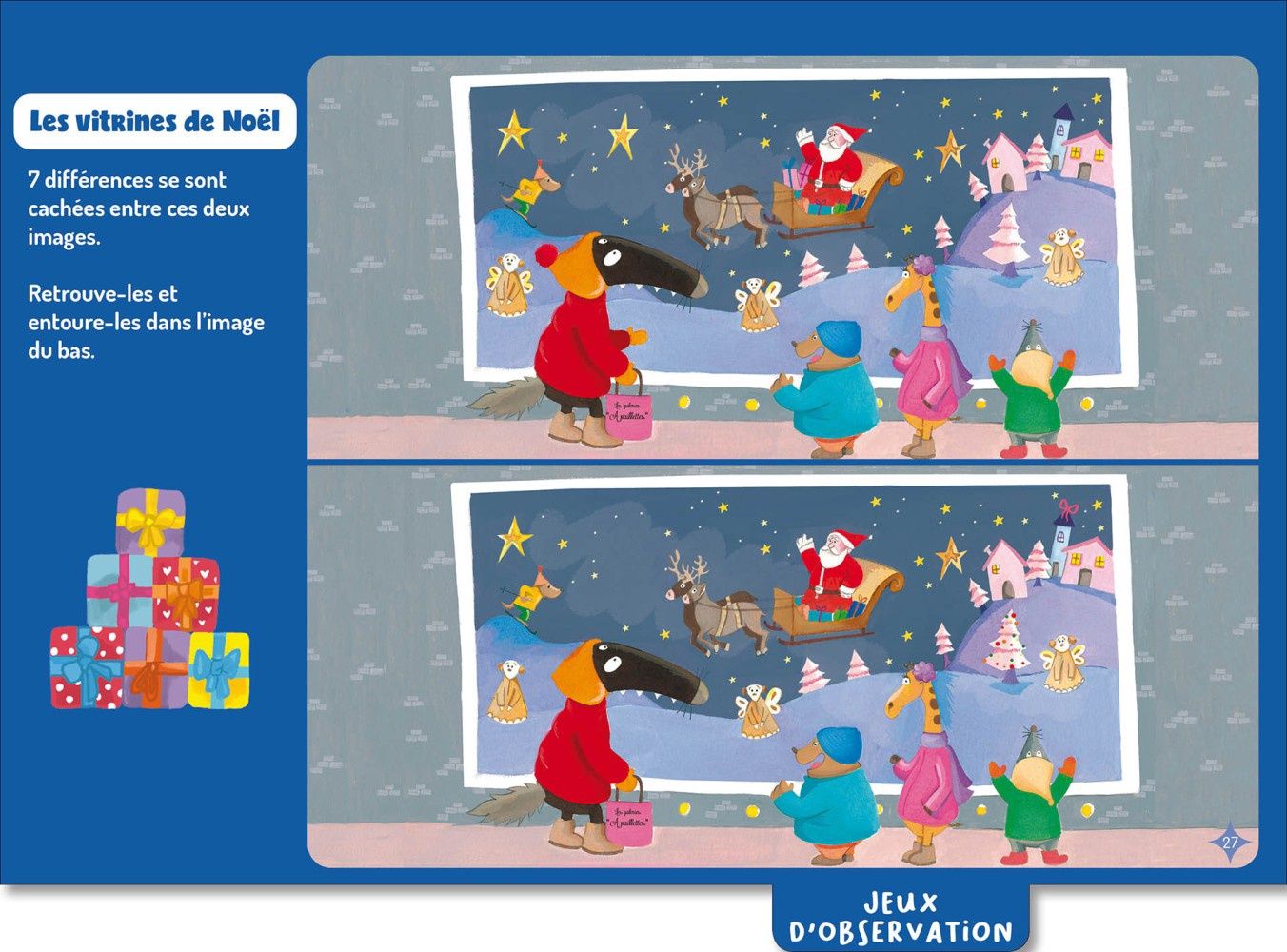 Mes jeux effaçables Loup - spécial Noël