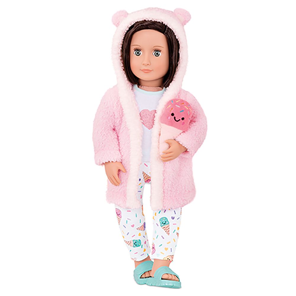Vêtement OG de luxe - "Ice Cream Dreams" - Pyjama crème glacé avec robe de chambre pour poupée de 46 cm