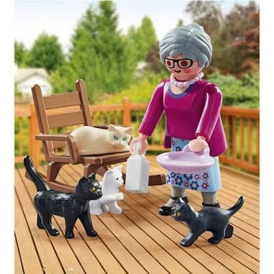 71172 / Grand-mere avec chats
