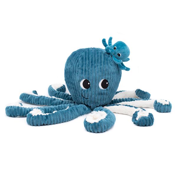 Maman-bébé / Filou la pieuvre bleu