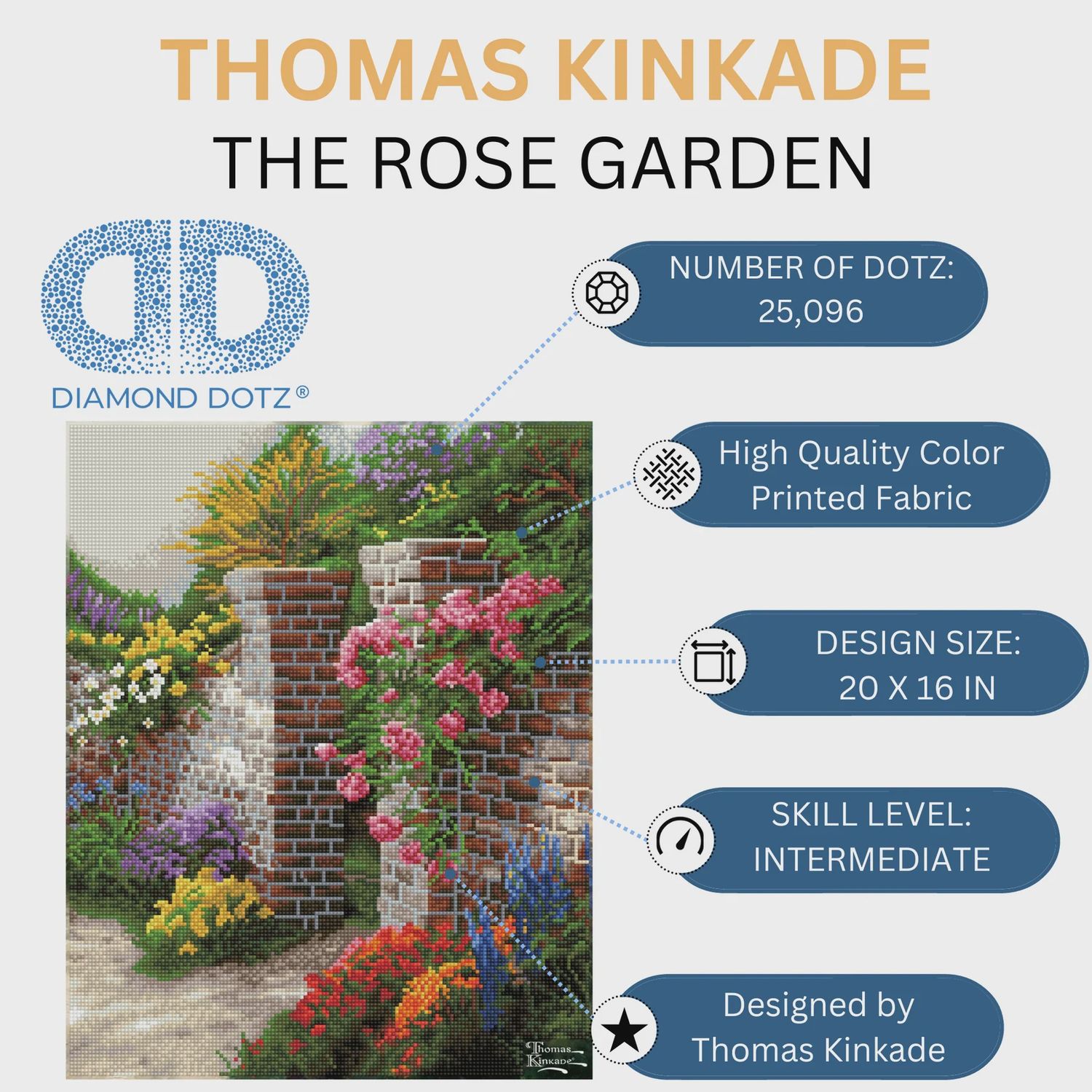 DIAMOND DOTZ T.KINKADE ROSE GARDEN