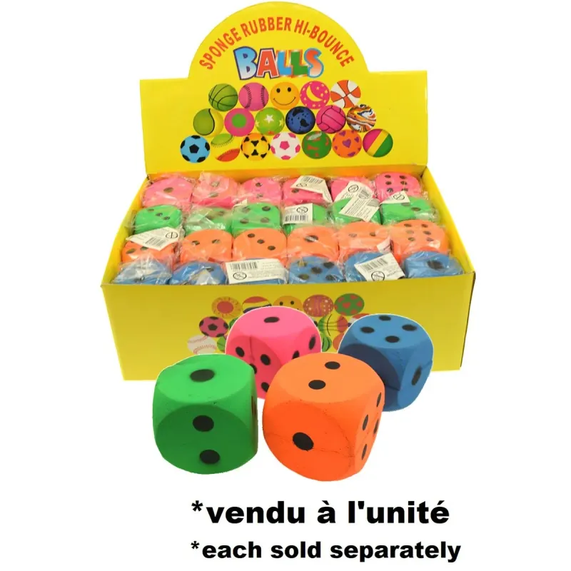 Balles rebondissantes dés de 3,8 cm