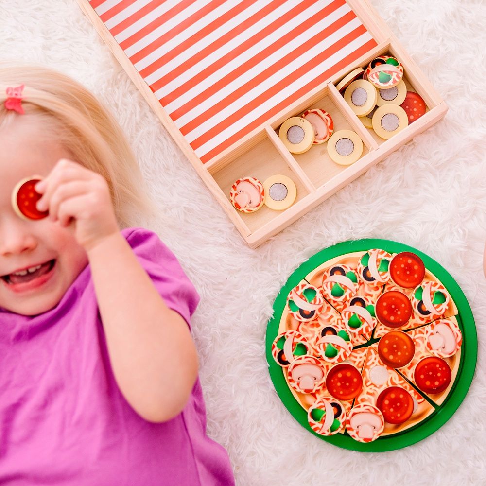 Ensemble de jeu Pizza - Aliments en bois