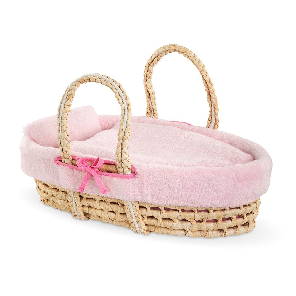 Panier tressé / Peluche rose