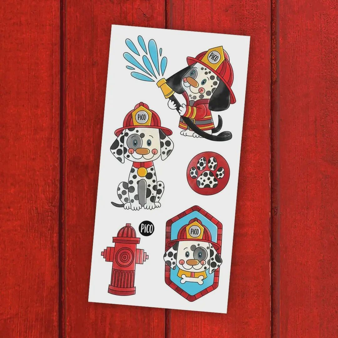 Tatouages Temporaires - Le Chien Pompier