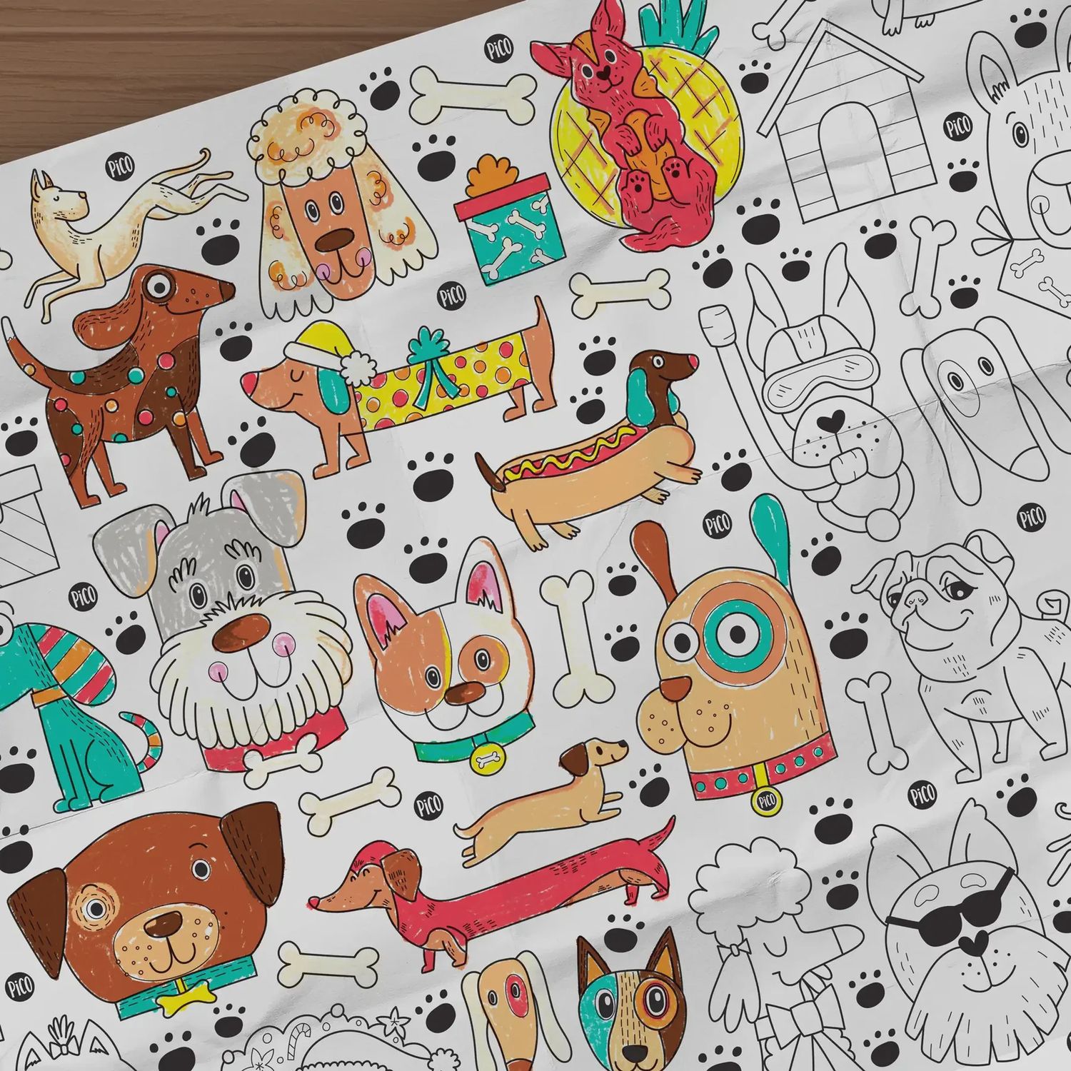 Coloriage Géant - Les chiens