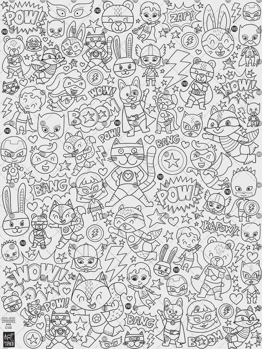 Coloriage Géant - Super Héros