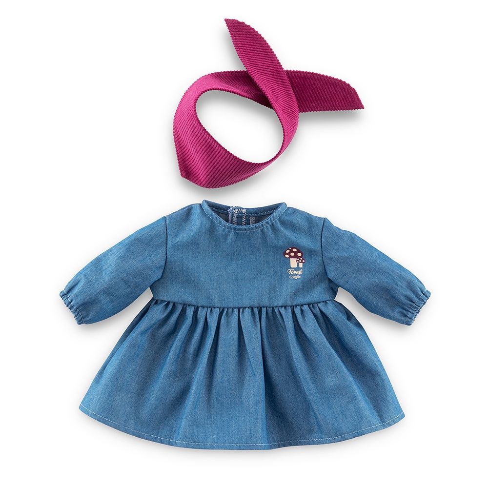 Vêtements 30 cm - Petit Explorateur - Robe en jean &amp; foulard
