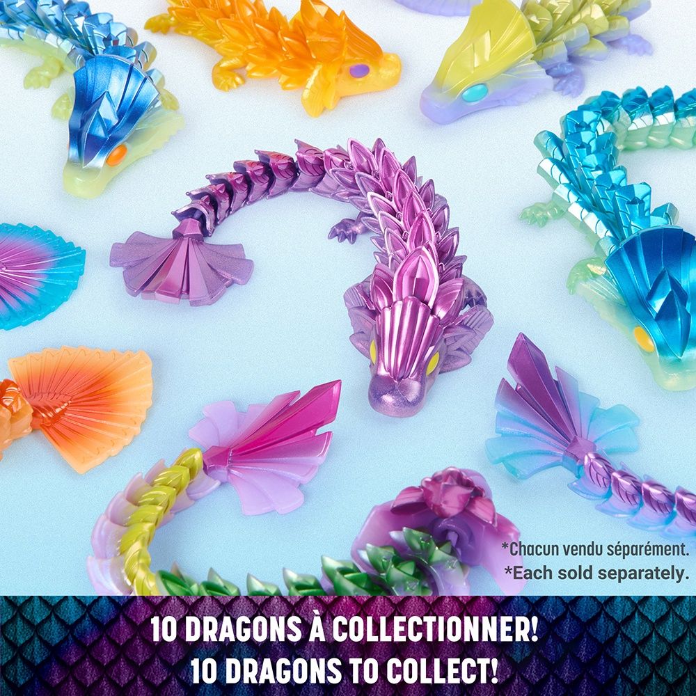 CrystaLynx - Figurine articulée dragon à collectionner de 22,8 cm, assortiment