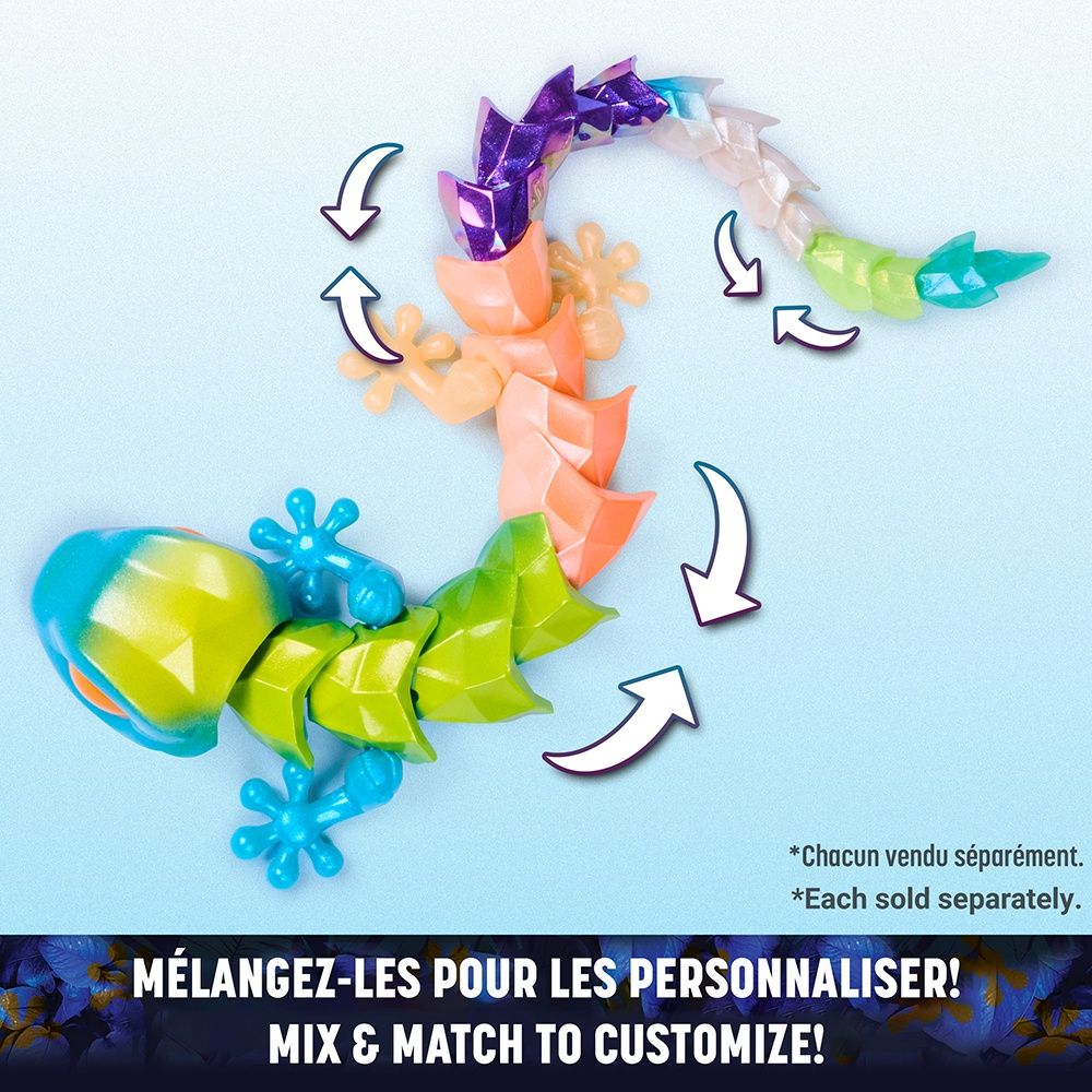 CrystaLynx - Figurine articulée gecko à collectionner de 24,5 cm, assortiment