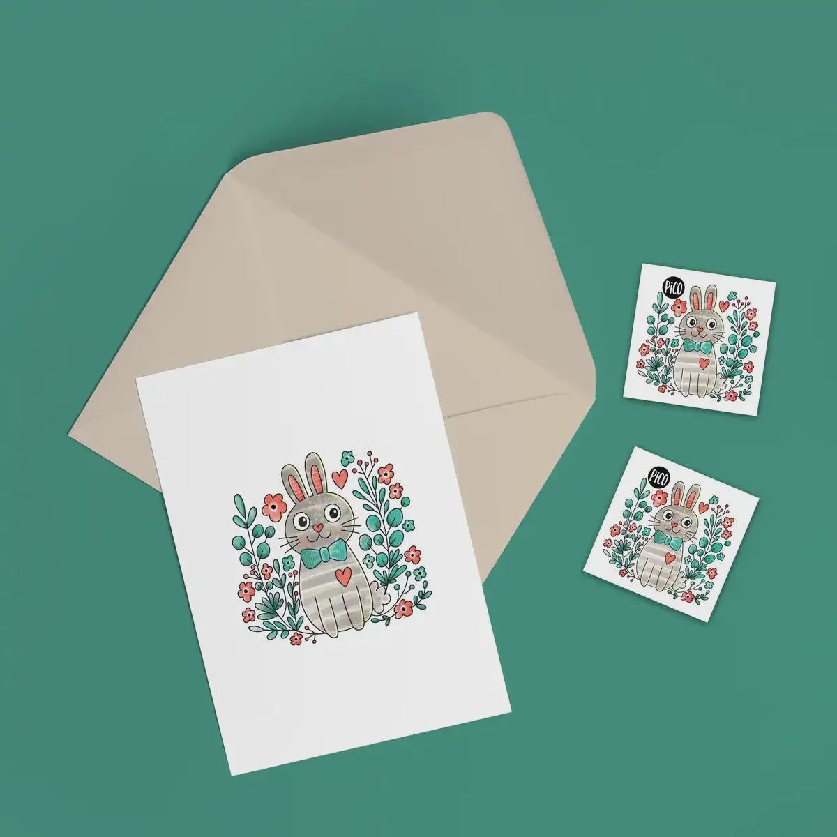 Carte de souhaits et tatouages / Le Lapin Délicat