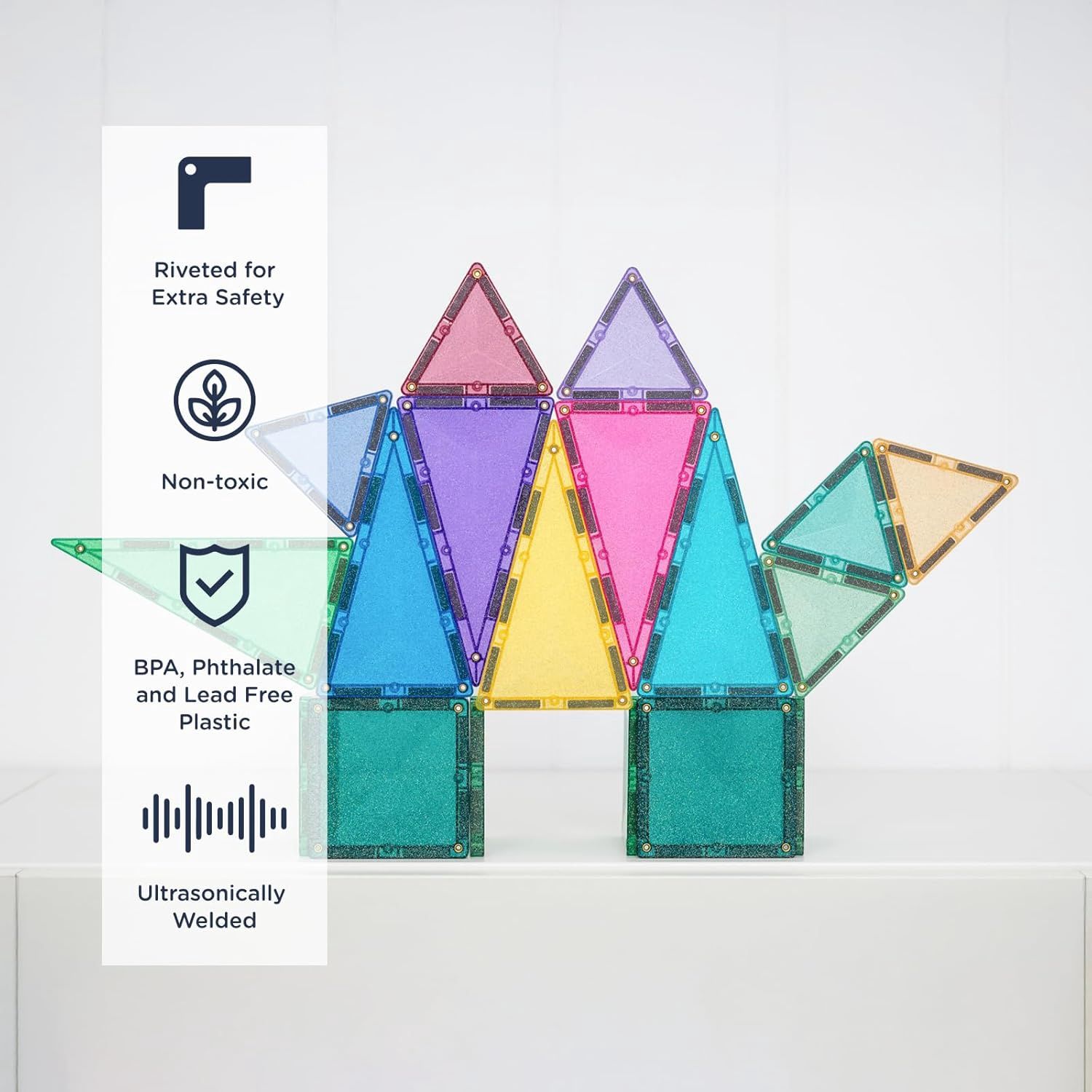 CONNETIX Lot de 48 carreaux magnétiques Château pailleté