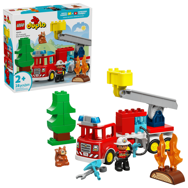 10473 / Duplo - Le camion de pompiers avec un boyau et un pompier
