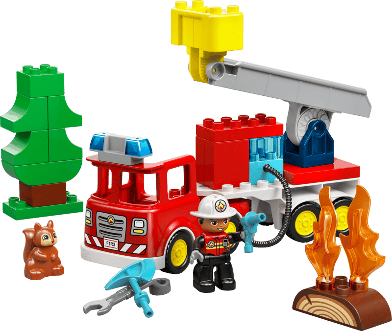 10473 / Duplo - Le camion de pompiers avec un boyau et un pompier