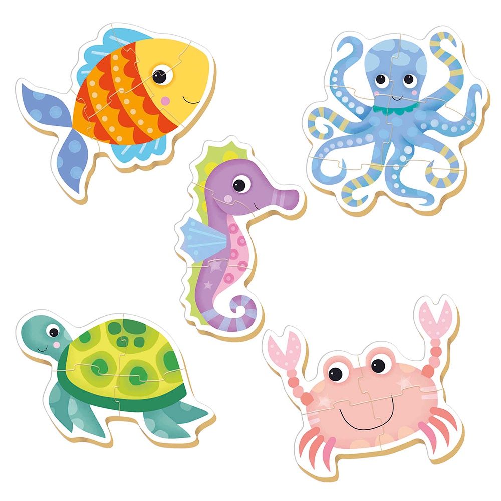 5 casse-têtes baby puzzles - Animaux aquatiques