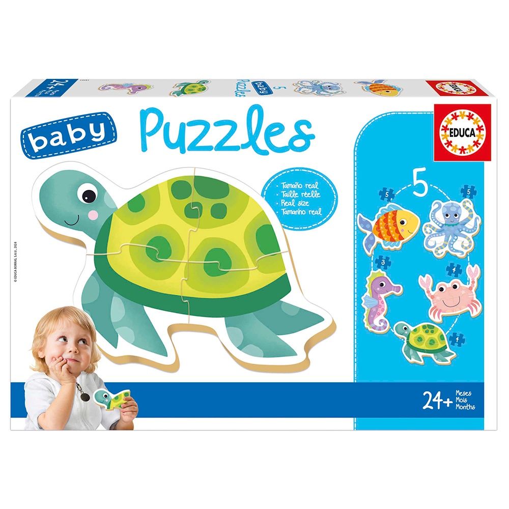 5 casse-têtes baby puzzles - Animaux aquatiques