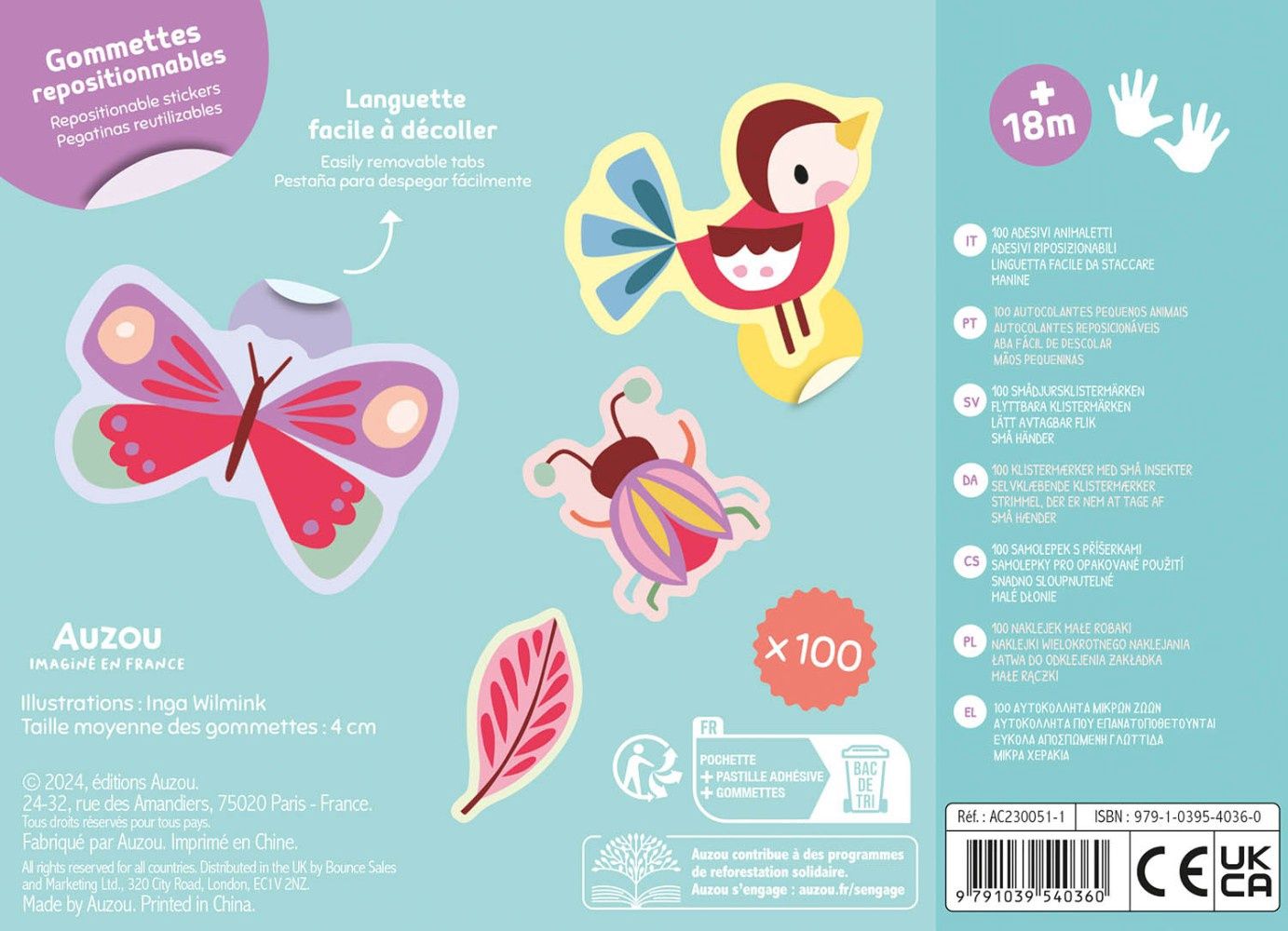 100 gommettes / Les p'tites bêtes