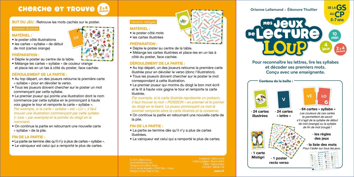 Mes jeux de lecture loup