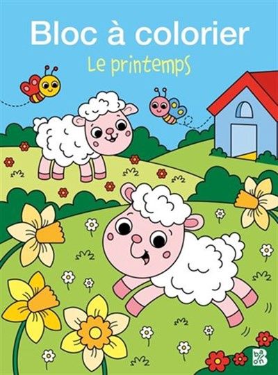 Bloc à colorier : le printemps