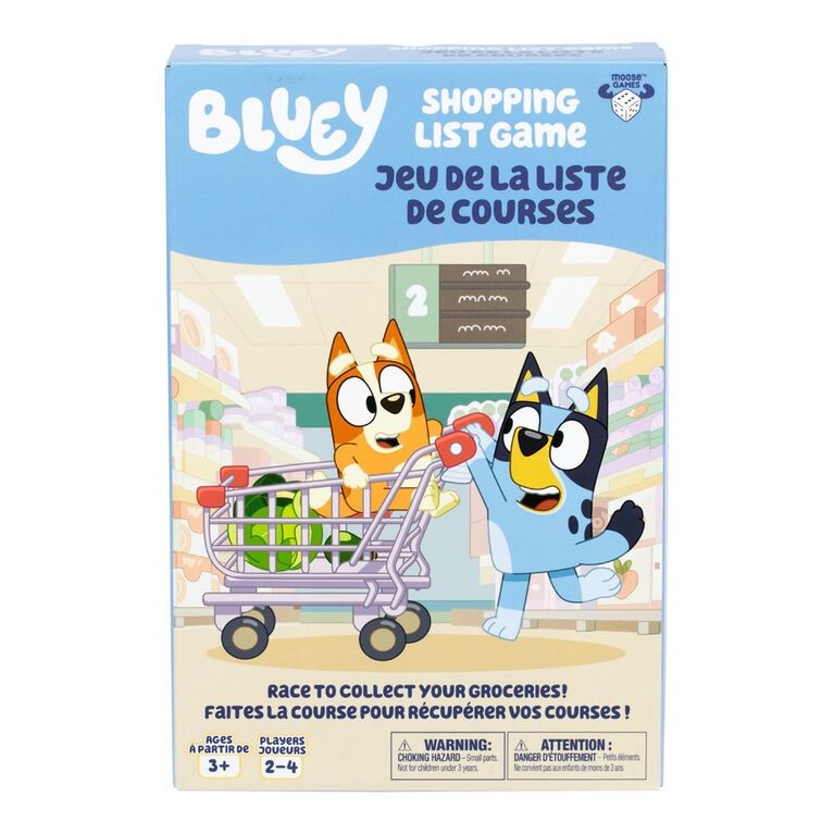 Jeu de la liste de courses Bluey