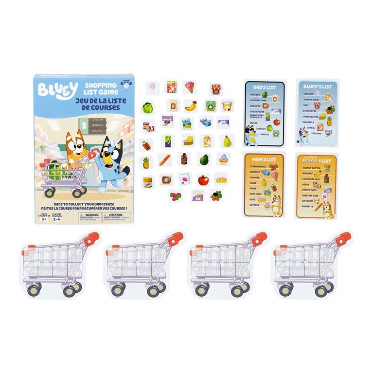 Jeu de la liste de courses Bluey