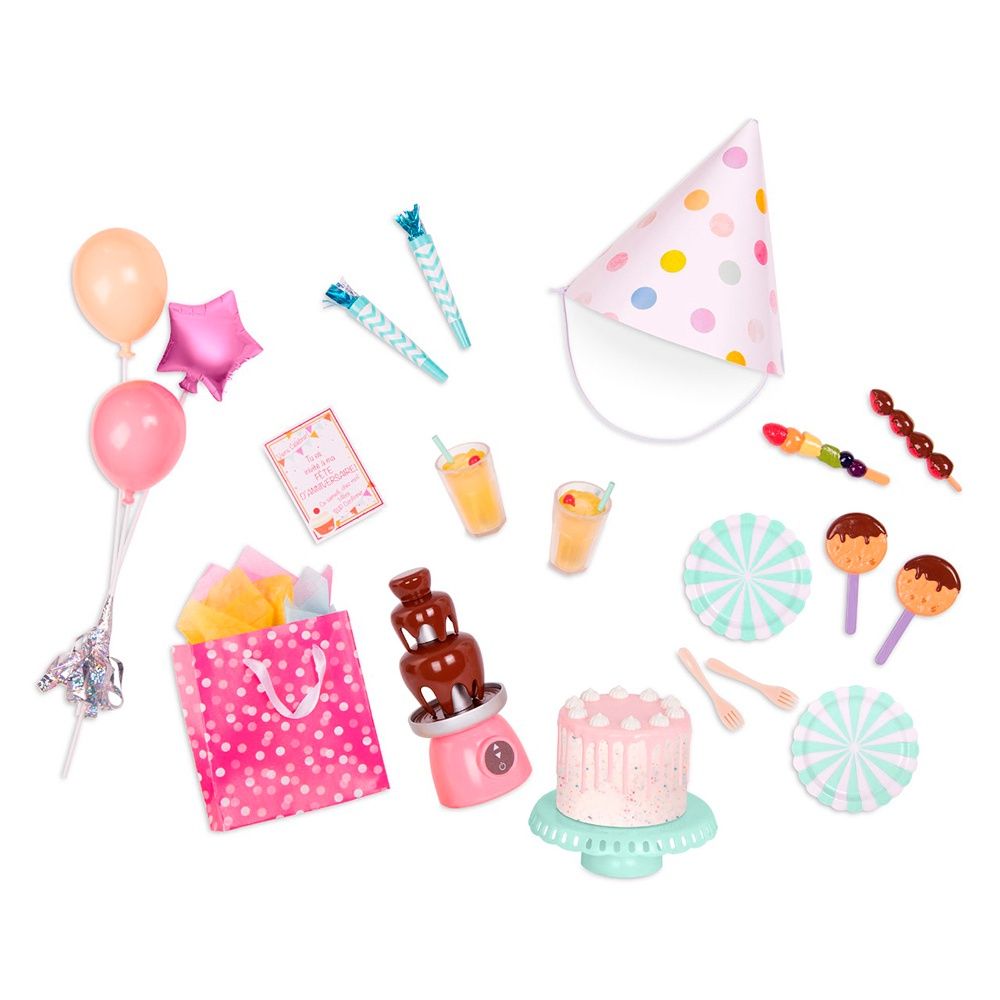 Accessoires OG - "Sweet Celebration Birthday Set" - Accessoires de fête pour poupée de 46 cm