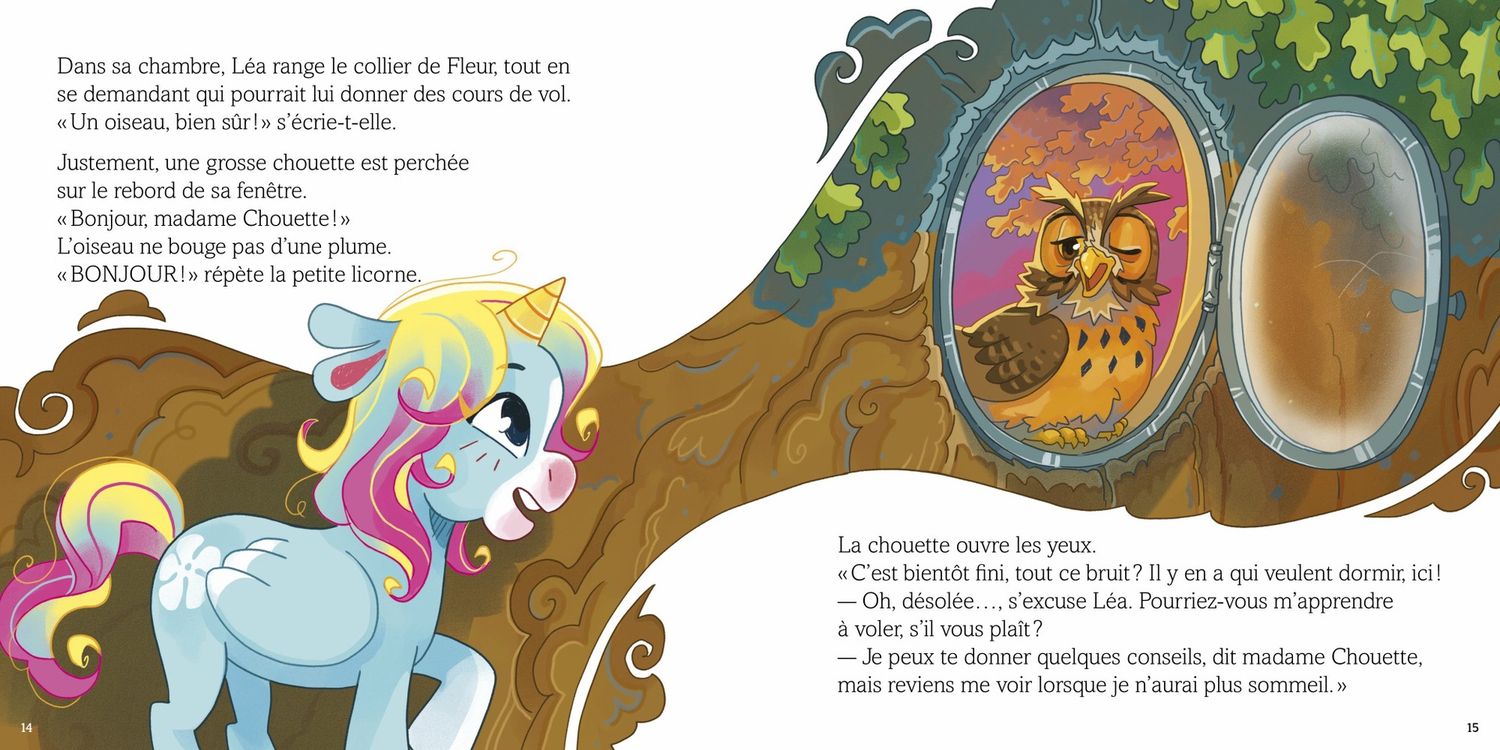 Léa la licorne apprend à voler