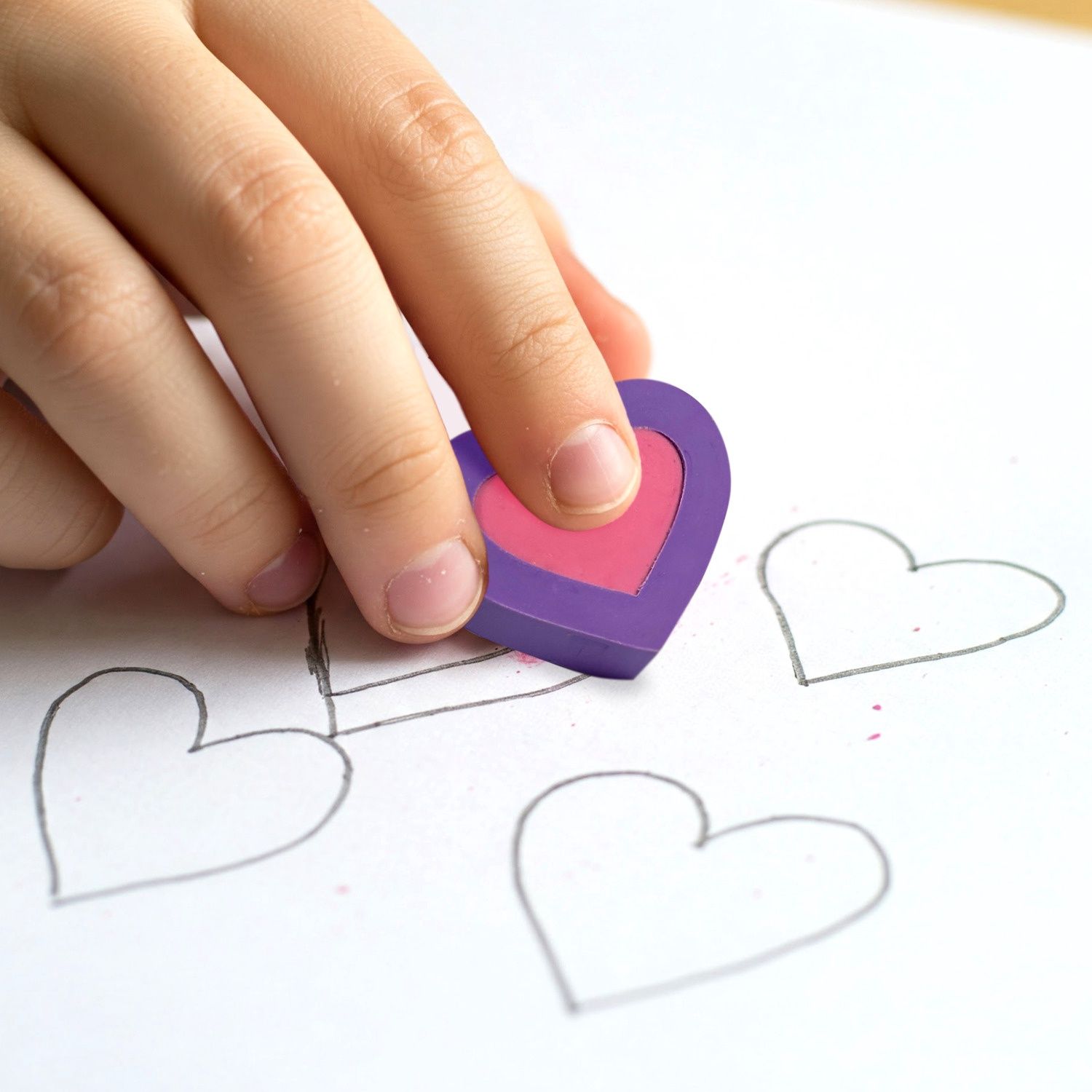 Gommes puzzle Cœurs en fleurs / Lot de 6