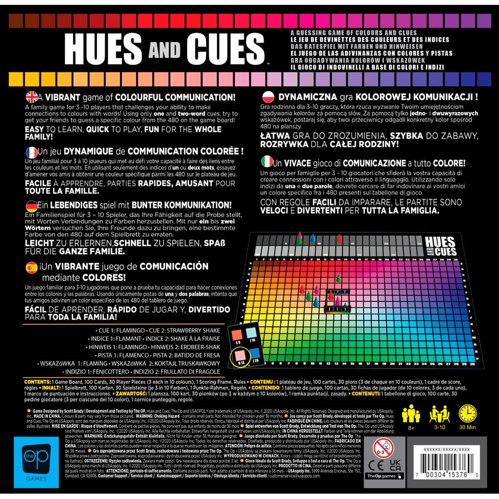 Jeu Hues and Cues - Version bilingue
