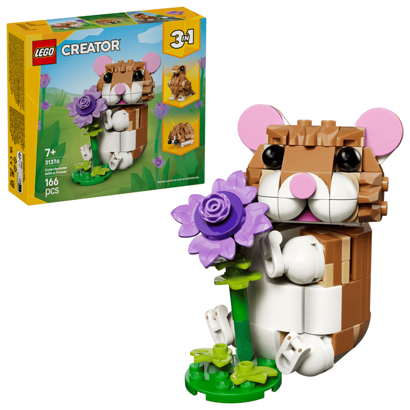 31376 / Hamster mignon avec une fleur