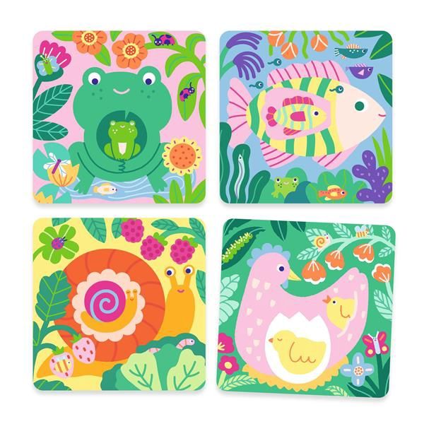 Coloriages magiques / Coucou caché maman-bébé du jardin