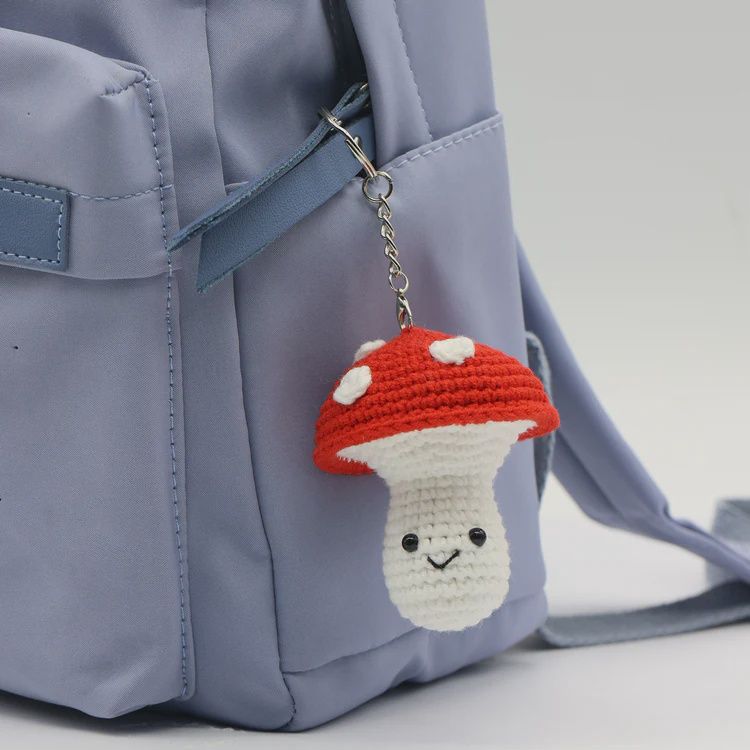 KIT DIY PORTE-CLÉS CROCHET / Mini Champignon