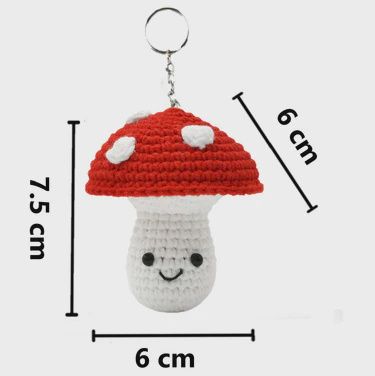 KIT DIY PORTE-CLÉS CROCHET / Mini Champignon