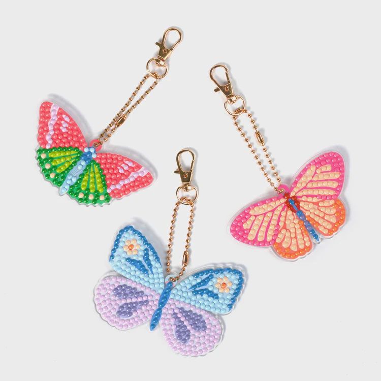 PORTES CLÉS À DIAMANTER DIY / Papillons