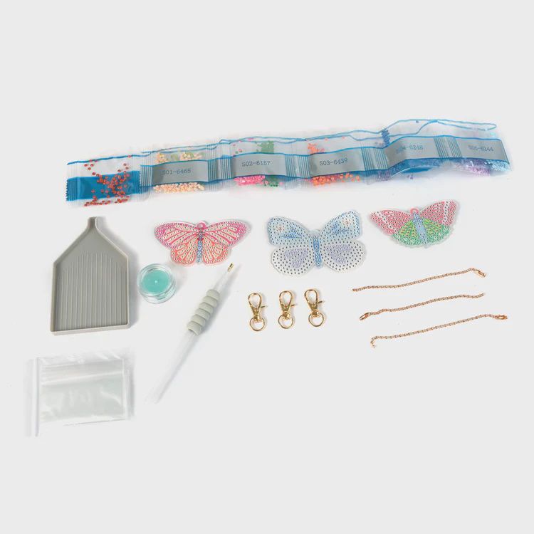 PORTES CLÉS À DIAMANTER DIY / Papillons