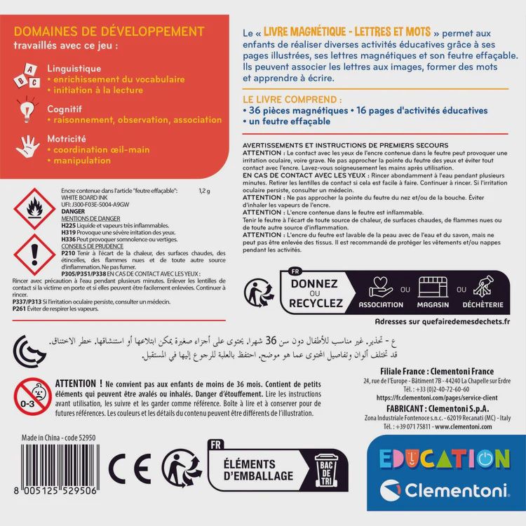 Livre magnetique Lettres et Mots