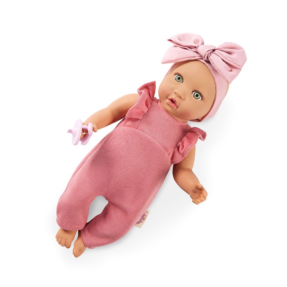 LullaBaby - Poupée bébé 35.5 cm - Tenue une-pièce rose