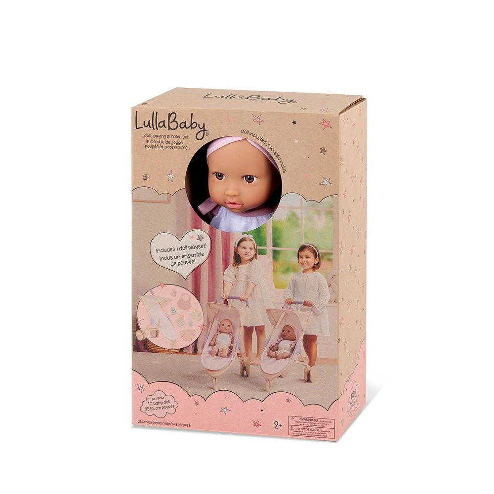 LullaBaby / Poupée bébé 35.5 cm avec poussette et accessoires