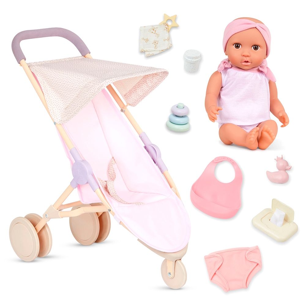 LullaBaby / Poupée bébé 35.5 cm avec poussette et accessoires