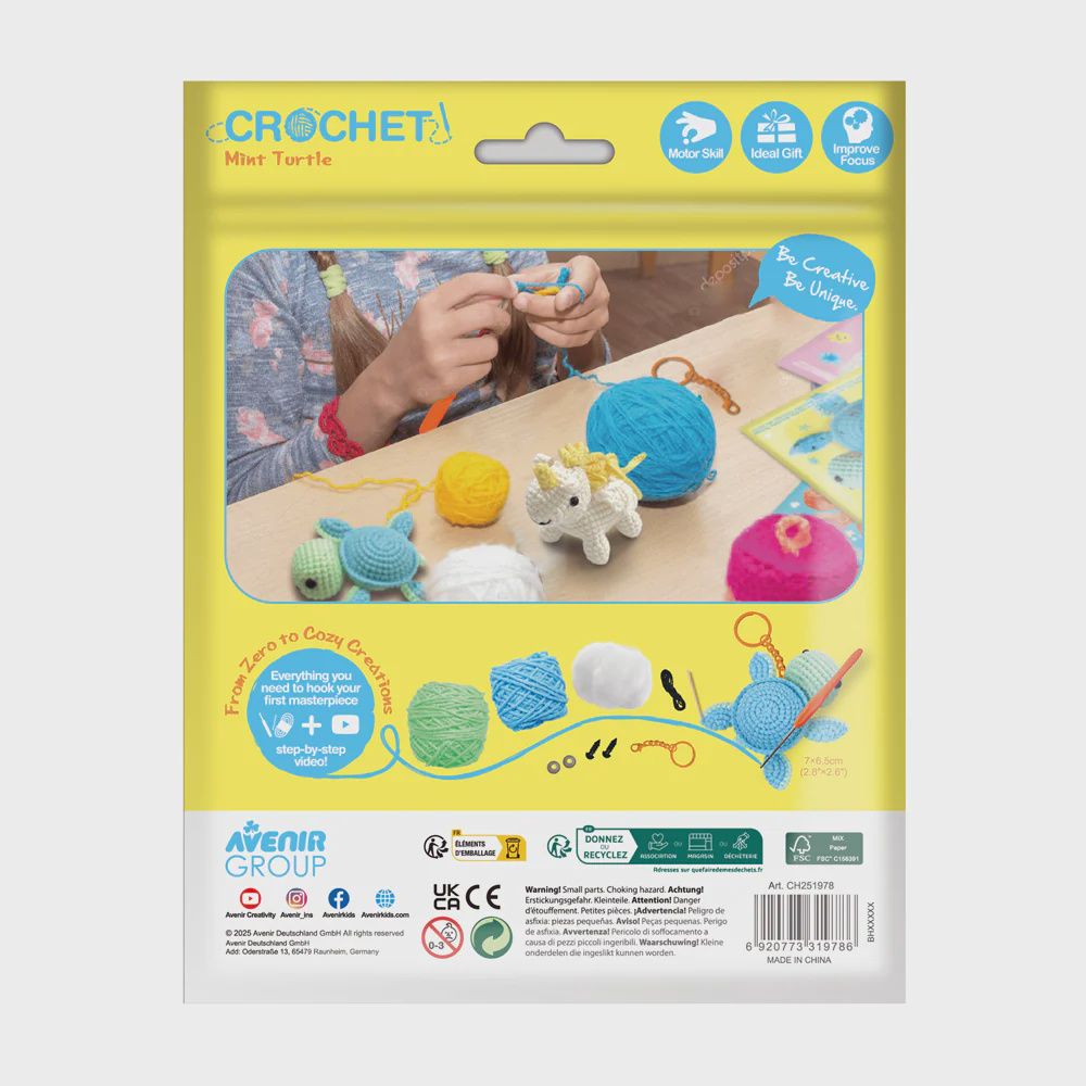Porte-clés au crochet / Tortue menthe