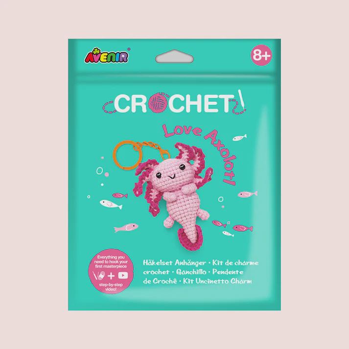 Porte-clés au crochet / Axolotl amoureux