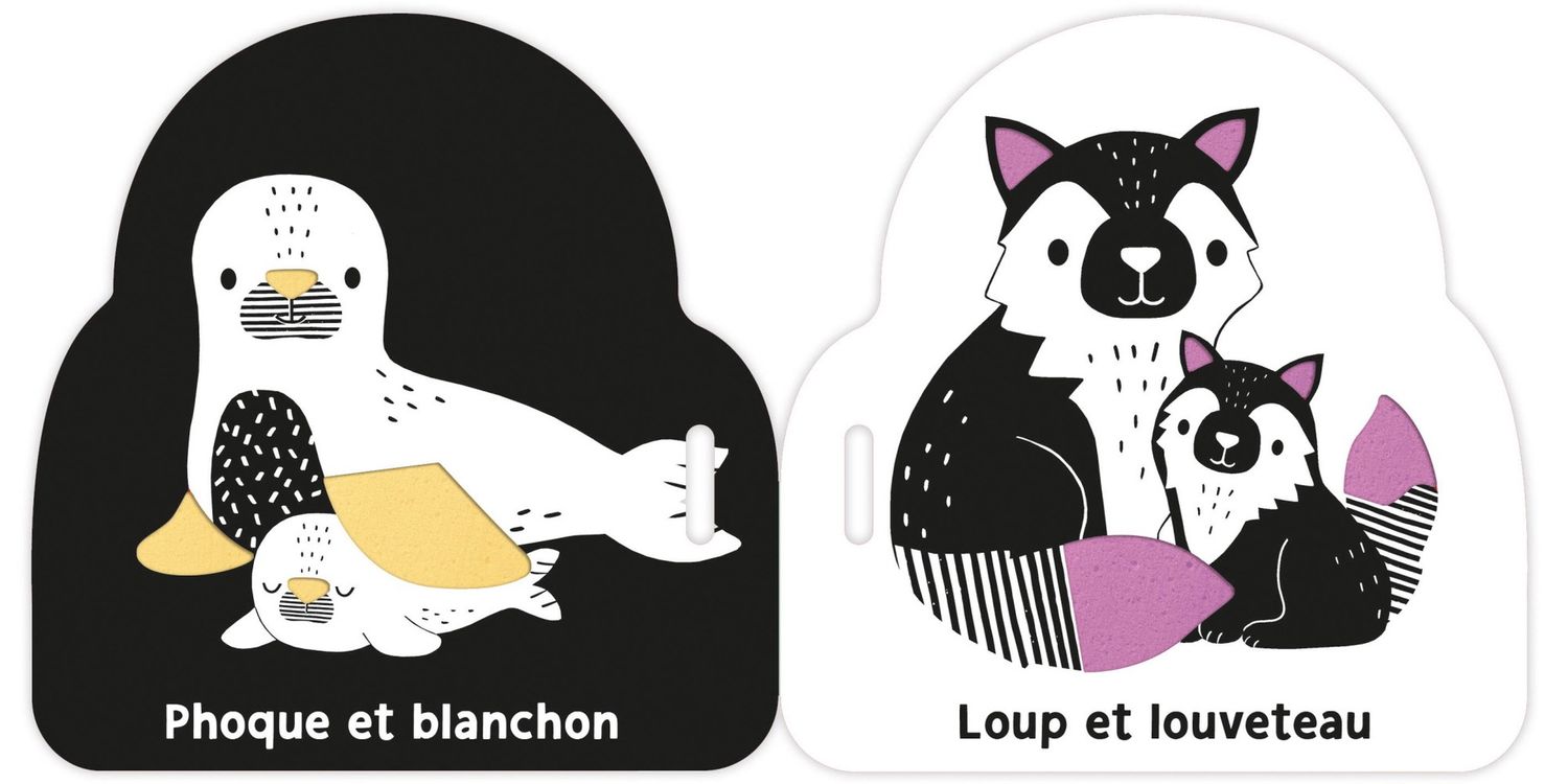 Mon premier livre poussette en noir et blanc / bébés animaux