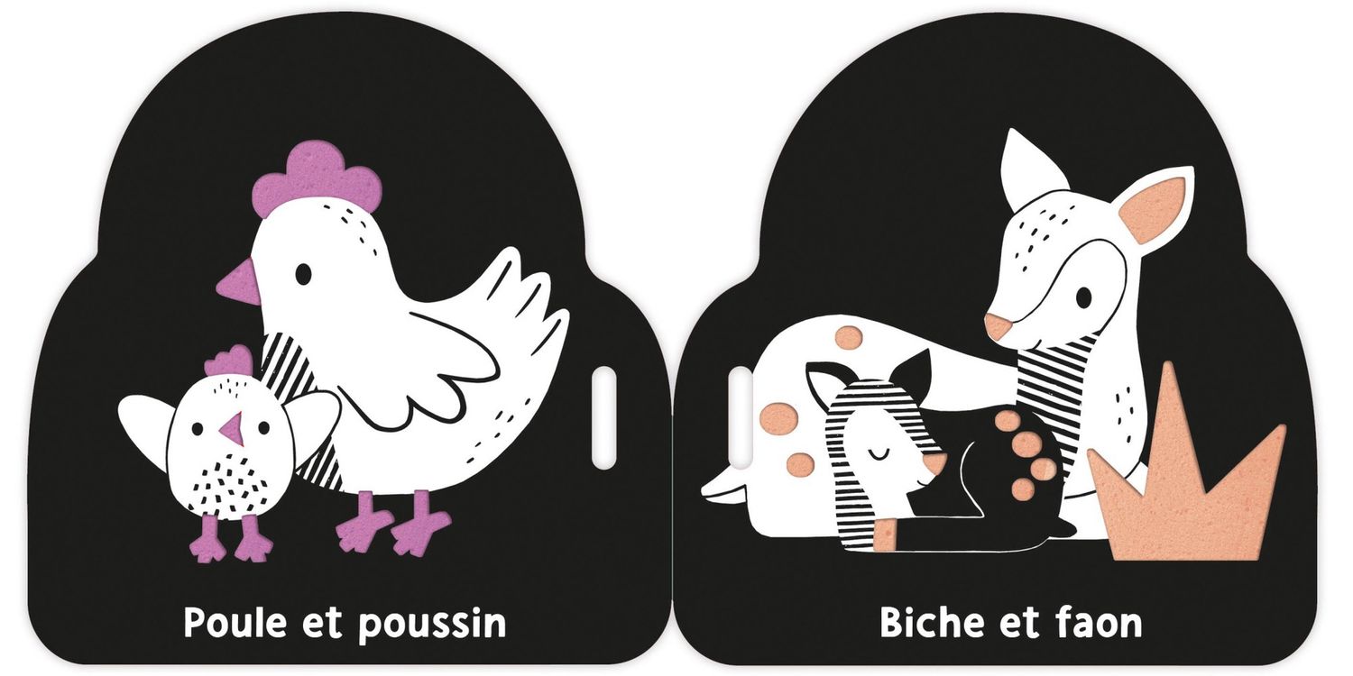 Mon premier livre poussette en noir et blanc / bébés animaux