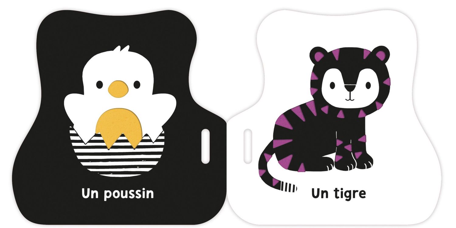 Mon premier livre poussette en noir et blanc / animaux mignons