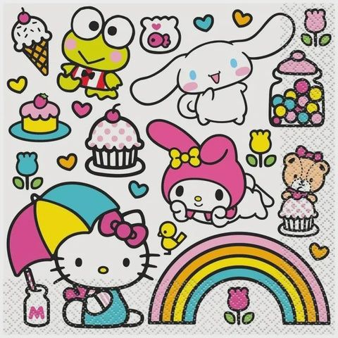 Grande serviette de table / Hello Kitty