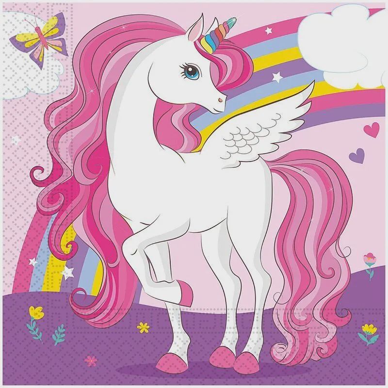 Grande serviette de table / Licorne