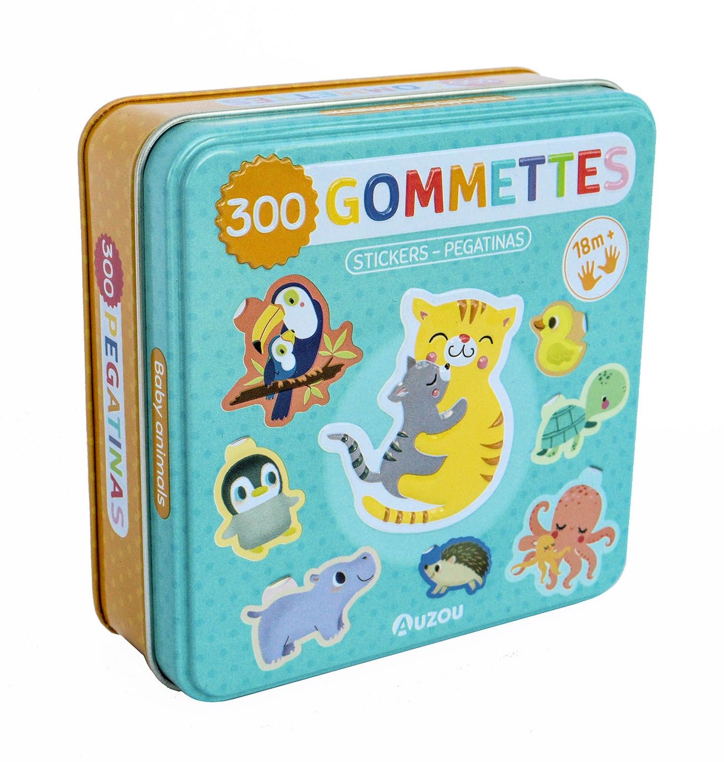 Boîte de gommettes métal / Les bébés animaux